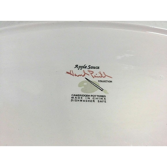 Apple Sauce Hand Painted Collection Cambridge Potteries 14"X10.25" Oval Platter - Picture 4 of 4